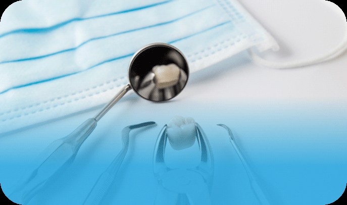 Image of dental extraction tool holding a molar