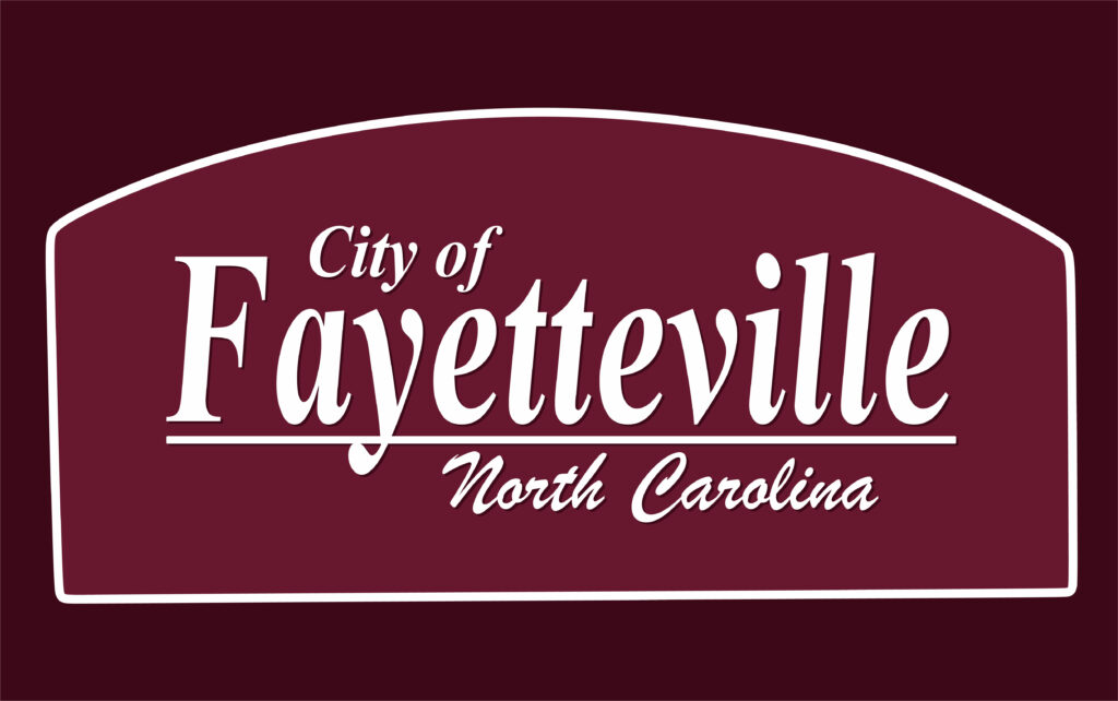 Cartel que indica "Fayetteville Carolina del Norte"