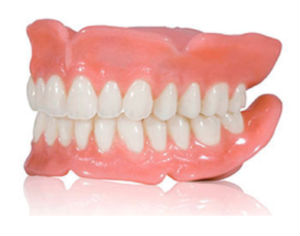 Complete set of dentures
