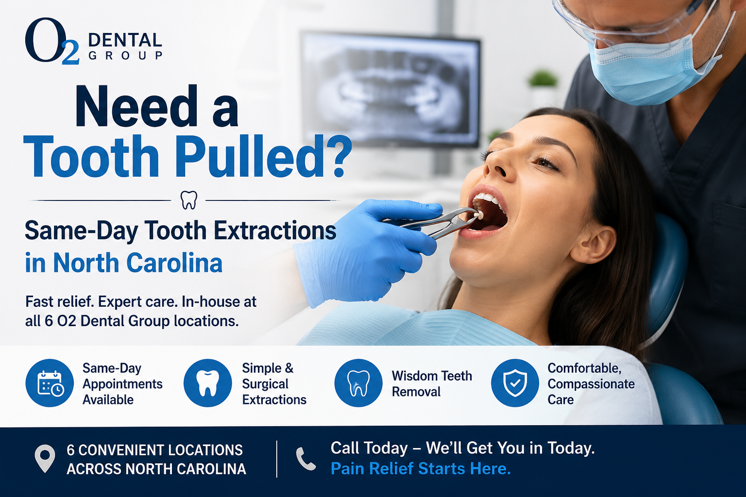 - O2 Dental Group Same-Day Tooth Extractions in North Carolina